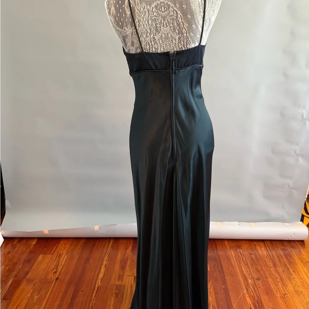 Mermaid Sexy & Sophisticated Glam vintage Teal Maxi Dress - Picture 5 of 6